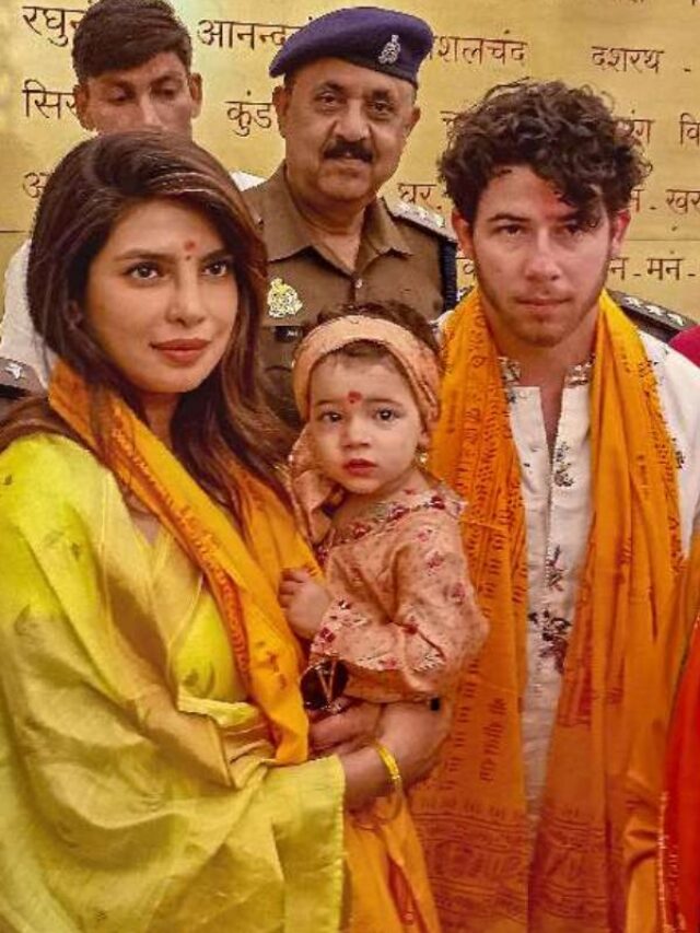 पति निक और बेटी मालती संग प्रियंका चोपड़ा ने किए रामलला के दर्शन, देखें